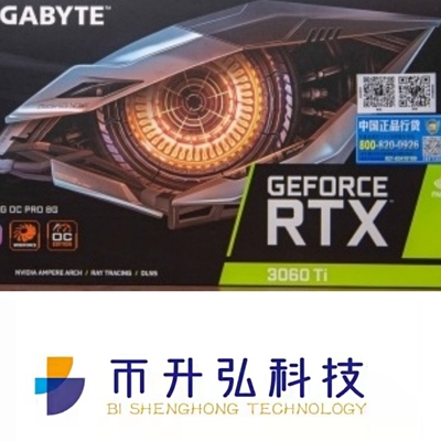 بطاقة رسومات GIGABYTE 8GB جهاز التعدين RTX 3060 Ti OC 8 Pin 1750MHz