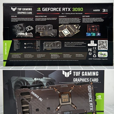 بطاقة رسومات ASUS TUF GeForce RTX 3090 سوداء سعة 24 جيجابايت